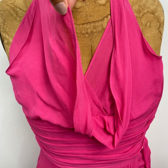 Celine Silk Ruffled Belted Halter Dress - Picture 2 of 11